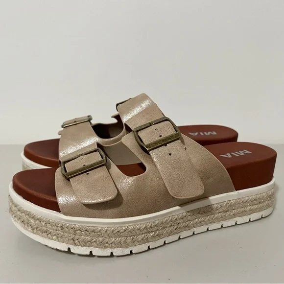 MIA Slide Espadrille Platform Sandal Size 7.5 - Picture 1 of 8
